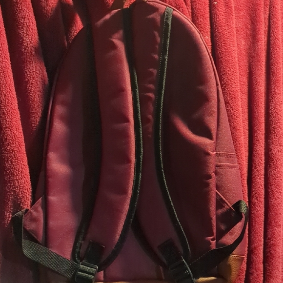 Burgundy Backpack with Tan Accents - Picture 8 of 9